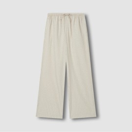 JAJU [JAJU/자주] 여 코튼 체크 10부 라운지 팬츠_다크 베이지 [JAJU] Women's Cotton Check 10-Part Lounge Pants_Dark Beige