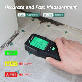 Wood Moisture Meter Pin Moisture Meter Firewood Detector Humidity Water Leak Lumber Portable Detectors (Black-Base)