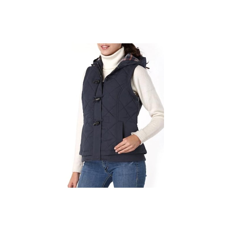 BGSD Women Quilted Hooded Vest Navy X-Large