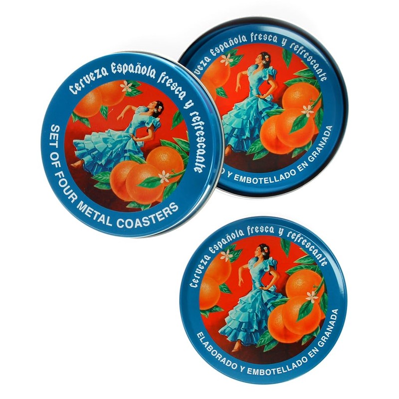 Metal coasters - Cerveza Española (set of 4)