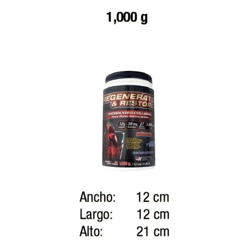 Colágeno Hidrolizado Regenerate & Restore 1,000gr Hialurónic Sabor Arándano