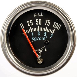 Dorman Universal Engine Oil Pressure Gauge Chrome Black Easy Install Durable