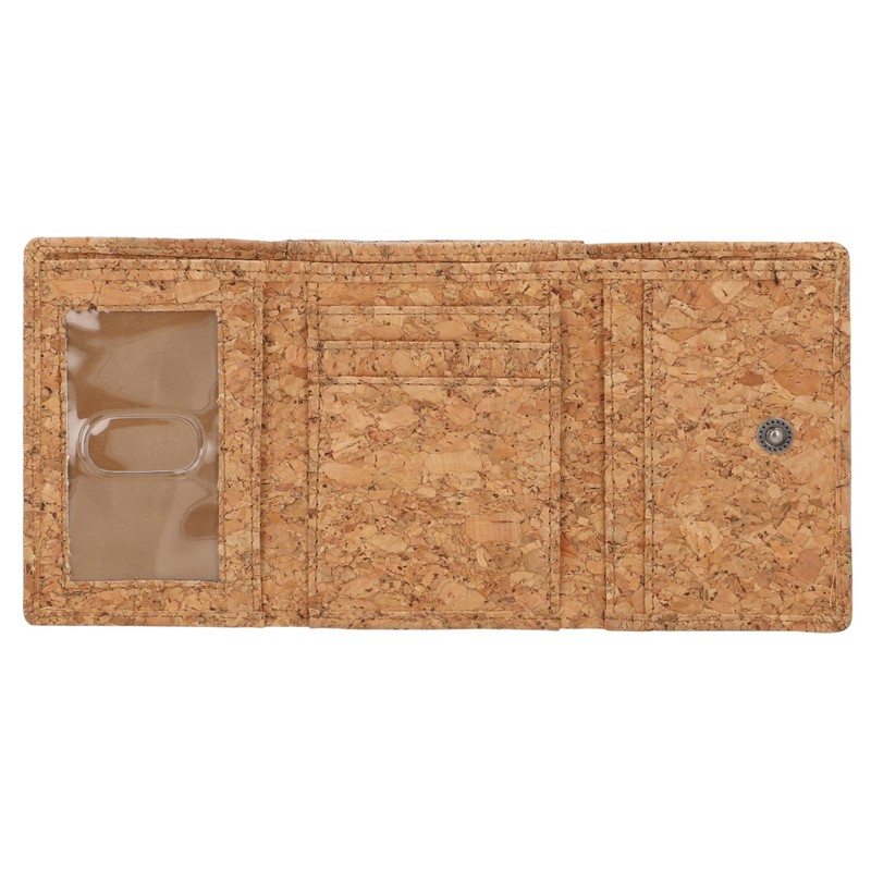 Gusti August Wallet Brown Leather Product Vegan, Natural cork, Retro