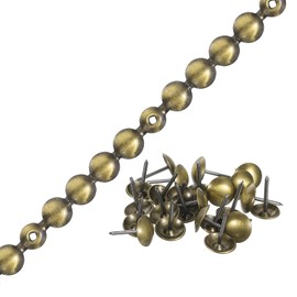 uxcell Upholstery Tacks Strip, 1Meter Copper Glossy Decorative Nail Trims for Sofa Headboard Chair Furniture with Upholstery Nails (11mm Bronze)