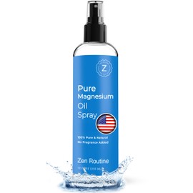 Pure Magnesium Oil Spray 12oz (Single) – Organic USP Grade Magnesium Spray, Topical Magnesium Glycinate, Magnesium Oil for Feet, Body, Muscles & Leg Cramps – Made in The USA
