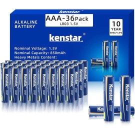 AAA Alkaline Batteries 36 Pack Powermax Battery 10 Year Shelf Life Long Lasting