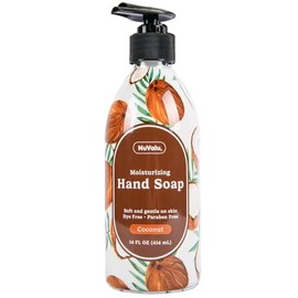 NuValu Liquid Hand Soap – Coconut Scent, Moisturizing Hand Wash, Gentle Formula for Soft and Clean Hands, 14 oz Pump Bottle