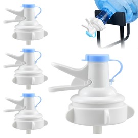 DALQUIS 4 Pack Water Jug Dispenser Valves, Reusable Water Jug Cap Bottle Spout Plastic Spigot Faucet for 55mm Non Threaded Crown Top Drinking Bottle