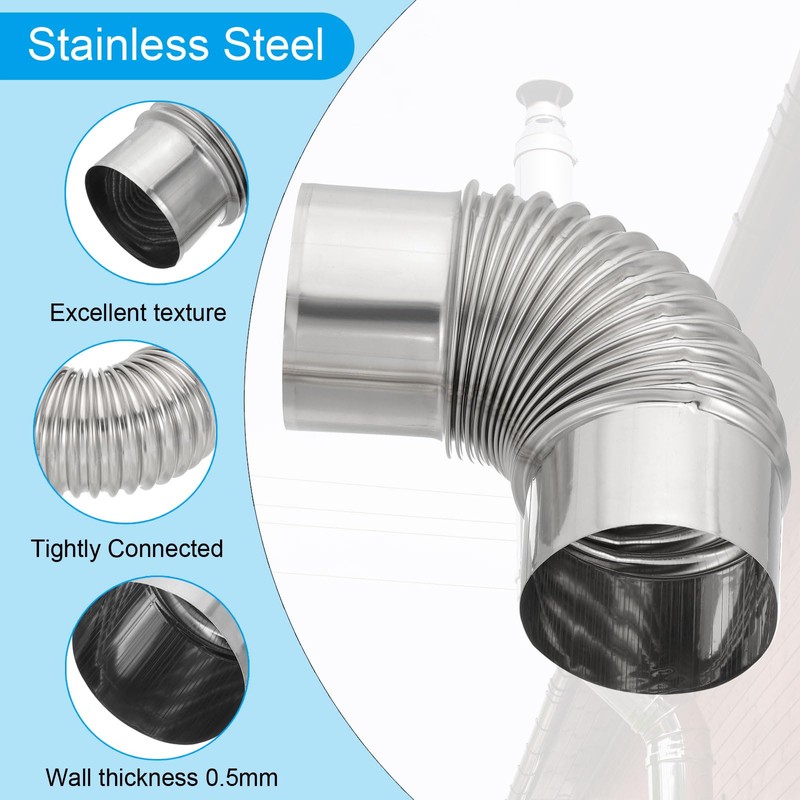PATIKIL 90 Degree Stove Pipe and 45 Degree Chimney Flue