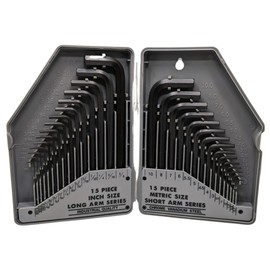 ARNDT Germany Metric & Imperial Hex Keys Set of 30 PCS | Regular Size | Metric: 0.7mm - 10mm | Imperial: 0.028'' - 3/8'' | Chromium Vanadium Steel