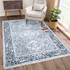 Bloom Rugs Caria Washable Non-Slip 4x6 Rug - Navy Blue