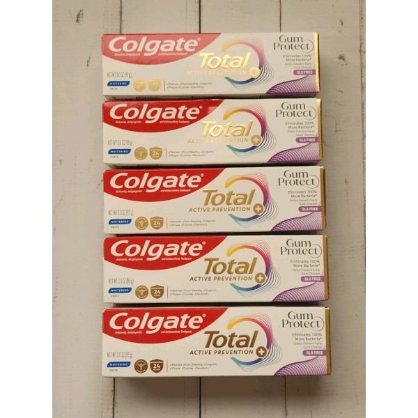 Colgate (Pack of 5) Colgate Total Active Prevention Whitening Toothpaste,