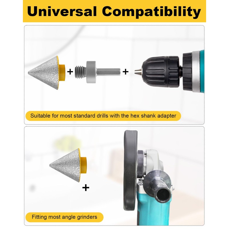 AOKLIT Diamond Beveling Chamfer Bit, Diamond Countersink Drill Bit for