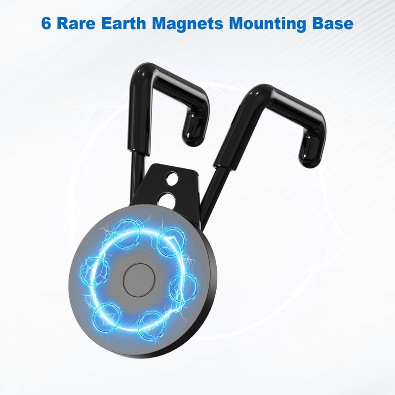 2-Pack Large Heavy-Duty Magnetic Garage Hooks - Strong Magnetic Tool