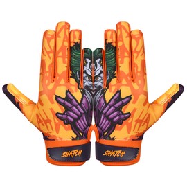 SNATCH Football Gloves, Youth Football Gloves Tacky Receiver Gloves, Football Gloves for Kids 8-12 Skin Tight Game Day Football Gloves Youth & Adult Sizes