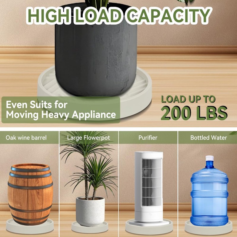 UoeRing 2 Pcs Plant Caddy with Hidden Wheels 11 Inch