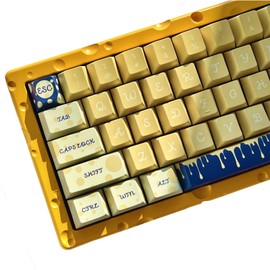DXKJYH Cute Keycaps 140 Keys PBT Custom Keycaps Blue Cheese Theme 5 Sides Dye Sublimation Cherry Profile Keyboard keycaps Set for 60% 65% 70% 75% Cherry Gateron Mx Switches Mechanical Keyboards