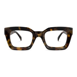 Zeelool Glasses Frame for Women Men, Vintage Square Eyeglasses Eyewear Frame with Clear Lens & Metal Hinges Nevaeh ZOP008768-03