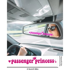 TPZORJX Pack of 3 Passenger Princess Stickers, Cute Funny Princess Stickers, Princess Stickers for Car Windows and Car Decoration, Car Accessories for Women (Pink)