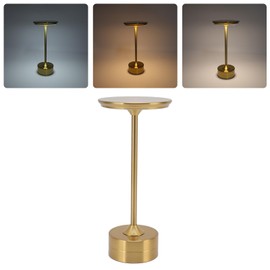 DAUERHAFT LED Table Lamp ,USB C Aluminum Shell Cordless Bedside Lamp Portable for Bedroom(Gold)