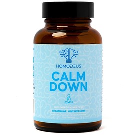 Homodeus Calm Down | Suplemento que Calma Tu Mente Avanzado y Natural con Camomila, GABA, L-Teanina, Vitaminas B6, B12 y D | Impulsa tu Bienestar y Relajación en Situaciones de Estrés y Frustración