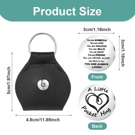 Mabor Pocket Hug Token Stainless Steel Pocket Hugs for Friends Little Pocket Hug Keyring Keepsake Gifts Double Sided Encouragement Inspirational Gifts for Depression for Men Women