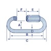 Galvanised Long Series Quick Link 12MM X4 (Rope Secure Attach
