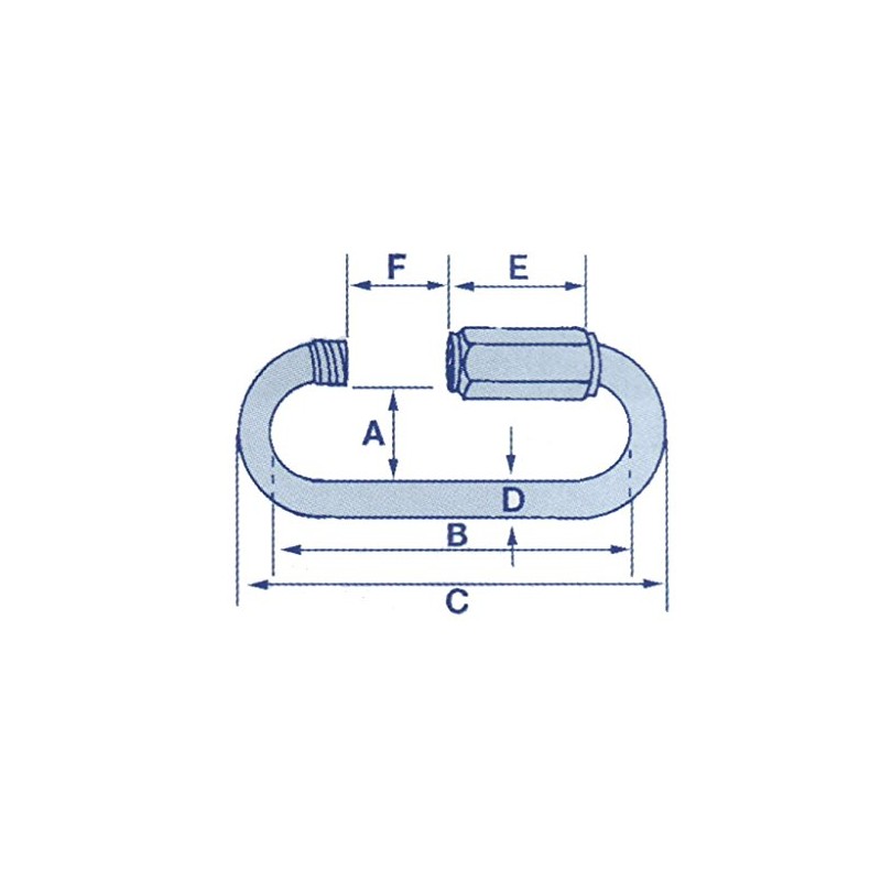 Galvanised Long Series Quick Link 12MM X4 (Rope Secure Attach