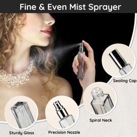 Segbeauty 0.34oz Mini Glass Spray Bottles, 10pcs 10ml Travel Perfume Bottle Empty with Dispensing Tools, Travel Perfume Atomizer Refillable, Small Portable Fragrance Cologne Atomizer with Refill Kit