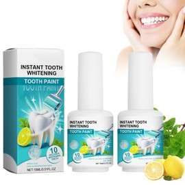 Instant Whitening Farbe für Zähne,2 Stück Zahnlack Weiß,Sofortige Aufhellungsfarbe für Zähne,Zahnaufhellungsgel,Professionelle Zahnaufhellungsfarbe,Zahnpolitur,zur Entfernung von Zahnflecken