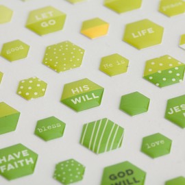 Illustrated Faith - Mini Hexagon Stickers - Green