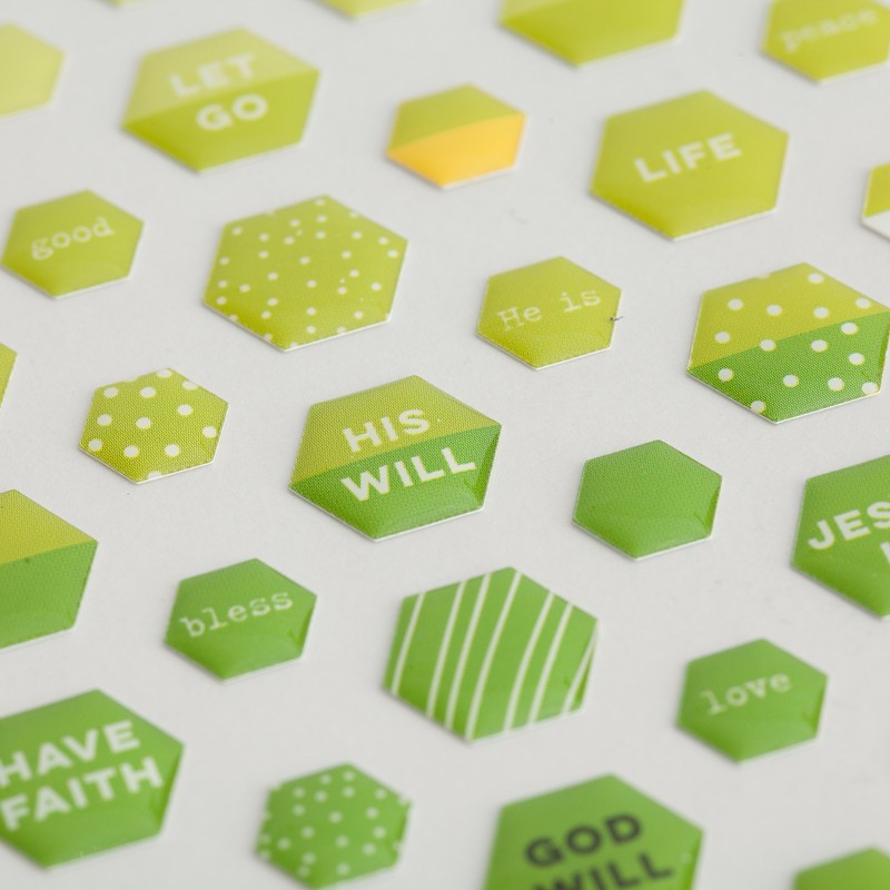 Illustrated Faith - Mini Hexagon Stickers - Green