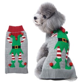 HAPEE Dog Sweaters for Christmas Santa Pet Cat Clothes,Dog Accessories, Dog Apparel (X-Small (Pack of 1), A1-Clown)