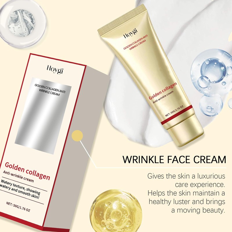 Gold Collagen Anti-Wrinkle Cream, 50 GM, Hydrating, Moisturizing, Firming, Revitalizing