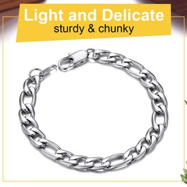 Men & Women Bracelet Silver Color 9mm 8.3'' Boys Hiphop Jewelry Stainless Steel Figrao Wrist Chains