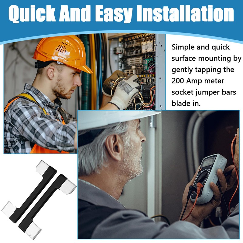 HCEWSBFD 4Pcs 200 Amp Meter Socket Jumper Assembly Bypass Jumper