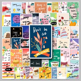 Vintage Inspirational Stickers - 50 PCS Motivational Aesthetic Stickers, for Envelope Seal,Teacher Supplies,Vinyl Waterproof, for Scrapbook Water Bottle Diary Gift for Boys Girls Teens Adults