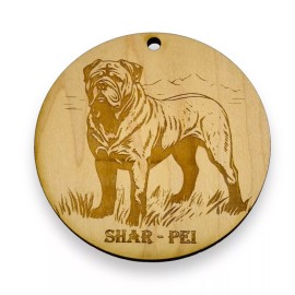 HipFlaskPlus Ornament - Shar Pei Dog Raw Wood