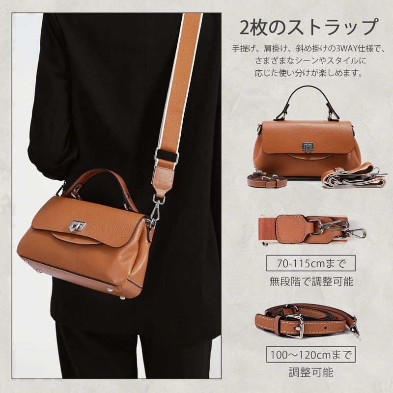 imeetu Women's Genuine Leather Shoulder Bag, 3-Way Handbag, Cross-body Handbag,