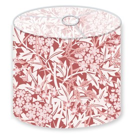 Fulbrio Arts William Morris Style Drum Lamp Shade – 13"x10" Vintage Floral Pattern, Handmade Fabric Lampshade for Table & Floor Lamps – Medium Size (Red)