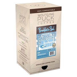 Wolfgang Puck Coffee, Breakfast in Bed Pods, 12 Gram Pods, 16 count