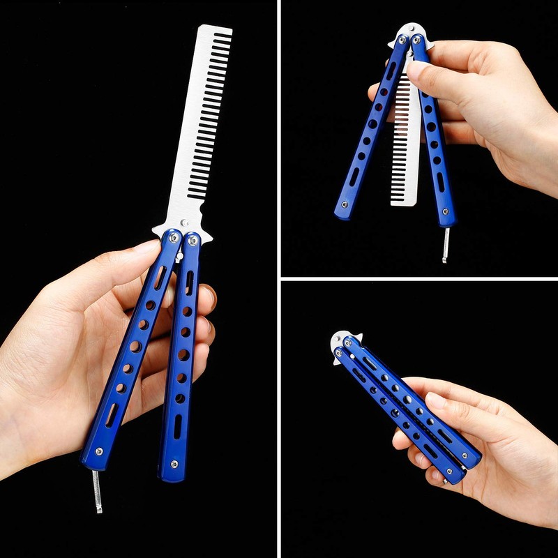 2 peines de mariposa de acero inoxidable plegables para entrenamiento