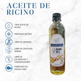 Aceite De Ricino Puro Y Orgánico 500 Ml - Corporal Capilar Natural