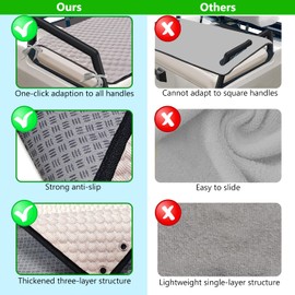 YOKYHOM Golf Cart Seat Covers, Universal Fit Golf Cart Seat Towel Blanket with Adjustable Tie Ropes & Non-Slip Bottom, Padded Design Fits Yamaha/EZGO/Club Car (39"x22", Light Brown)