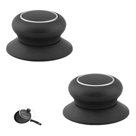 Set of 2 Pot Lid Handles, Black with Screws, Replacement Parts for Lids, Pot Lid Handle, Universal Replacement Handle Knob for Cooking Pot Lid Knob, Pan Lid & AMC Pots, Heat Resistant Lid Knob