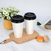 ESSENTIAL 80pcs 16oz Disposable Paper Coffee Cups with Lids, Sleeves