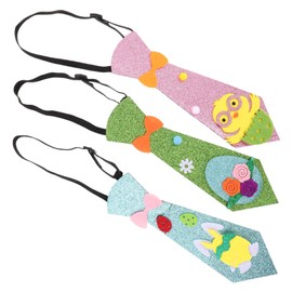 DOITOOL 3Pcs Glitter Rabbit Necktie Fun Easter Party Costumes for Adults Featuring Bunny Chick Designs for Spring Wear