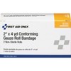 First Aid Only B204: 2" X4 Yd. Conforming Gauze Non-Sterile,