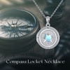 JERWLI Compass Locket Necklace for Women 925 Sterling Sliver Photo