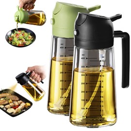 16oz Glass Olive Oil Sprayer - Dual Dispensing for Cooking & BBQ
